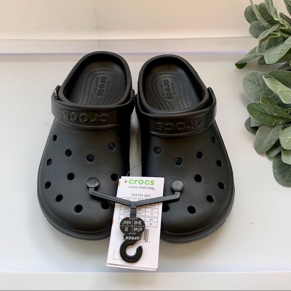 NWT Black Crocs Coast Clog